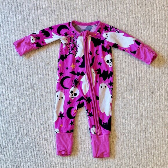 Little Sleepies Zippy Pink Frightful Friends Bamboo Onesie Size Preemie - Picture 1 of 5